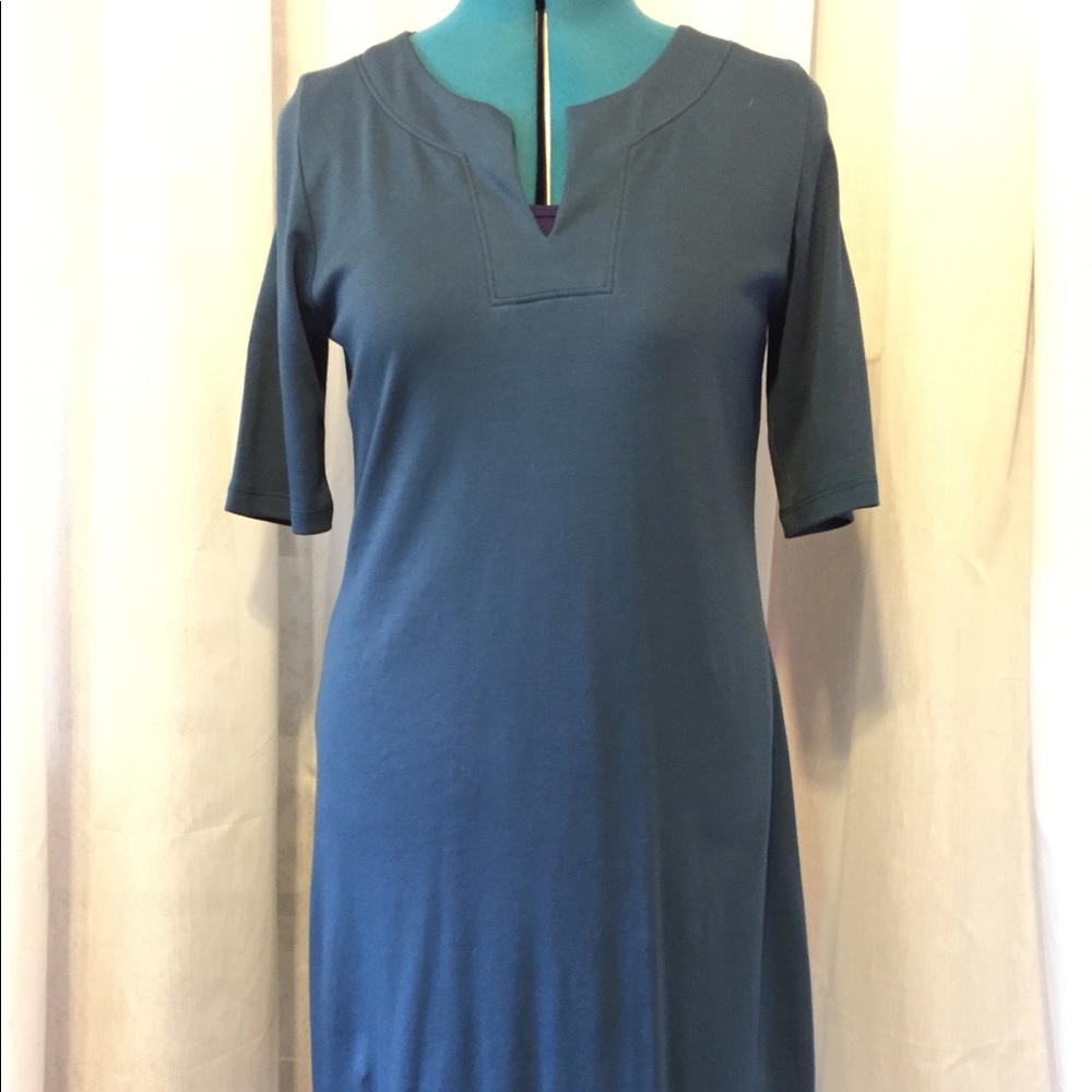 Teal Blue Knit Dress by Fair Indigo